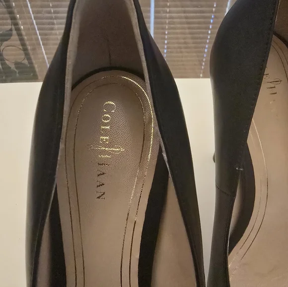 Cole Haan In Collaboration w/Nike,Black Leather Platform Rounded-Toe Pumps, Sz 8 - Picture 3 of 7